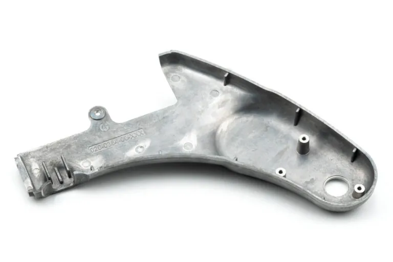 Internal view of a precision-machined medical equipment cover showcasing integrated mounting bosses and tight-tolerance interfaces.