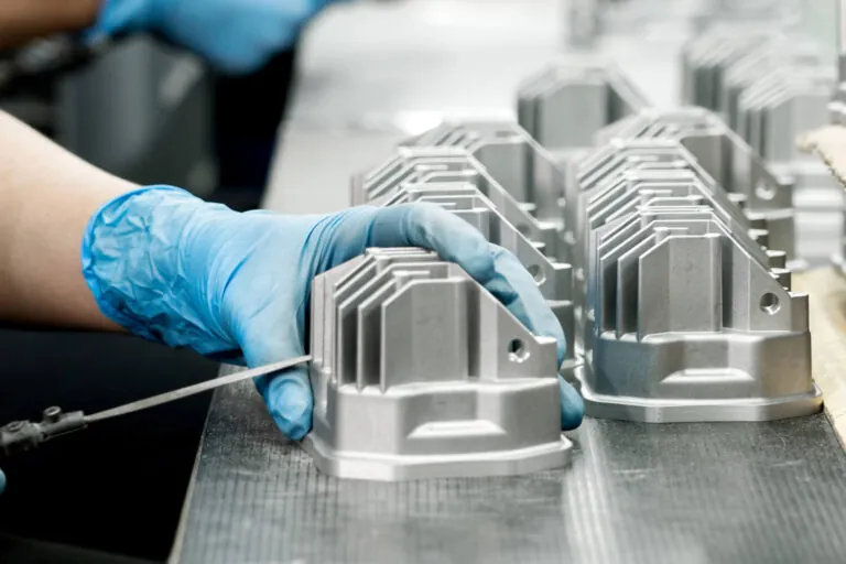Expert hand-finishing of internal geometries on aluminum die cast parts to remove flash and maintain dimensional accuracy before surface treatment.